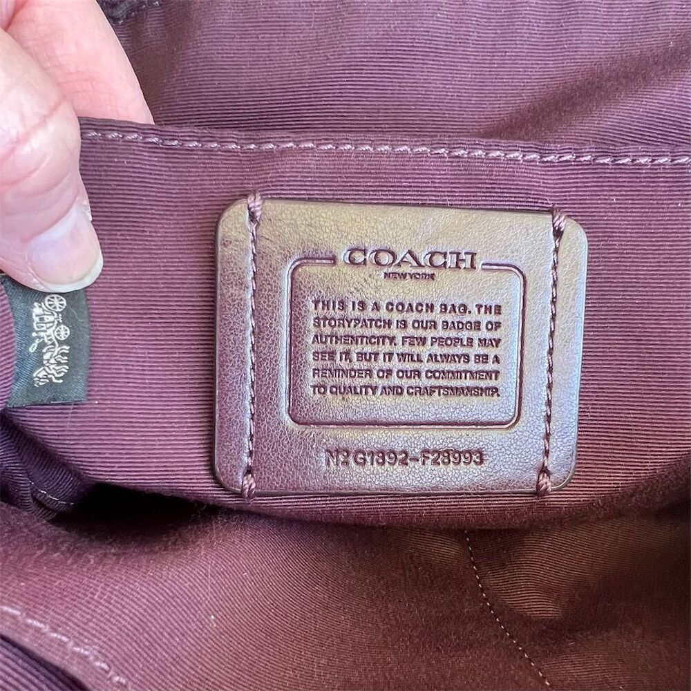 COACH Mini Kelsey Satchel Bag Purple Oxblood Leather w Gold Hardware AUTHENTIC - Picture 11 of 11